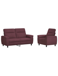 Set di divani 2 pcs Viola Tessuto 2