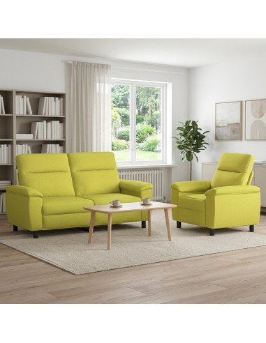 Set di divani 2 pcs Verde chiaro Tessuto