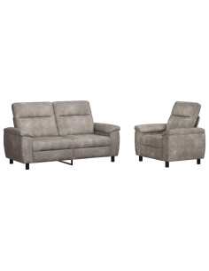 Set di divani 2 pcs Grigio Chiaro Pelle Scamosciata Sintetica 2