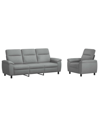 Set di divani 2 pcs Grigio Chiaro Tessuto