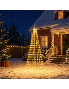 Luci per albero di Natale con picchetti e asta per bandiera