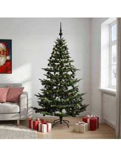 Albero di Natale artificiale con palline 210 cm 300 LED
