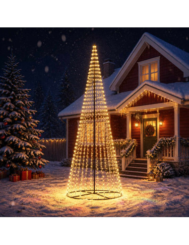 Albero di Natale LED 385 cm 1148 LED Bianco caldo Ferro Nero