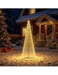Albero di Natale LED 285 cm 744 LED Bianco caldo Ferro Nero
