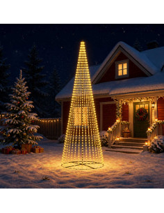Albero di Natale LED 485 cm 1632 LED Bianco caldo Ferro Nero