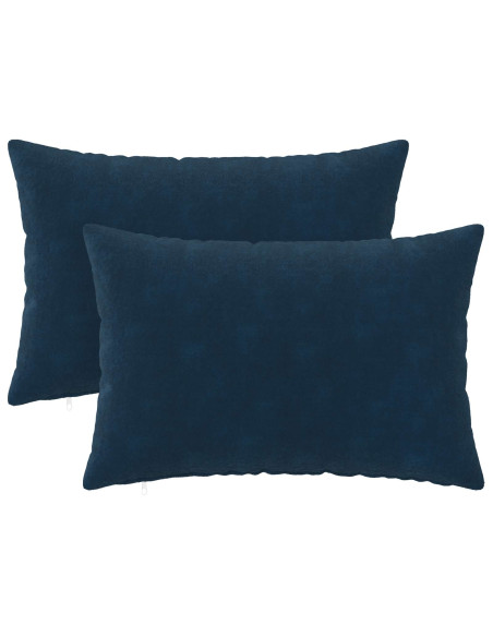 Cuscino con cuscino HEERLEN 2 pz Blu Fleece in microfibra