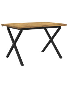 120 x 80 x 75 cm Legno di Acacia Massello Bianco e Nero 2