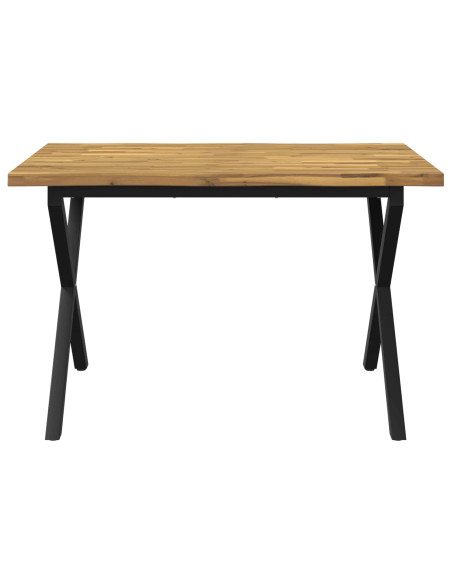120 x 80 x 75 cm Legno di Acacia Massello Bianco e Nero