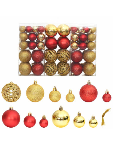 Palline di Natale 100 pz Oro e Rosso Vino 3 / 4 / 6 cm