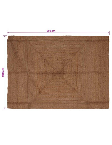 Tappeto da Area Grigio 200 x 290 cm Juta