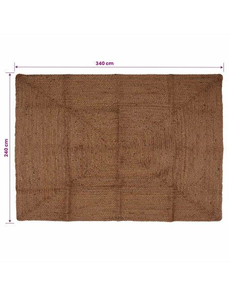 Tappeto da Area Grigio 240 x 340 cm Juta