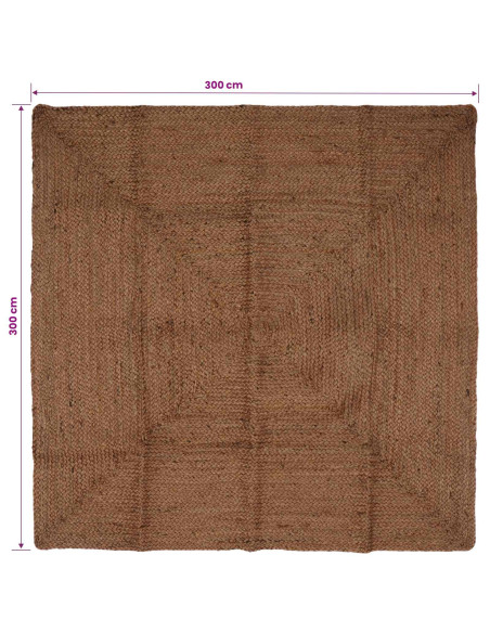 Tappeto da Area Grigio 300 x 300 cm Juta