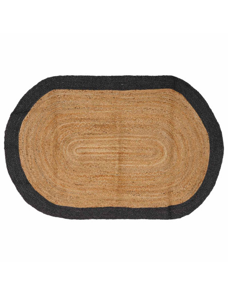 Tappeto da Area Grigio Scuro 100 x 152 cm Juta