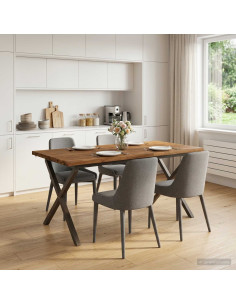 Tavolo da pranzo con bordo vivo 160 x 80 x 75 cm Naturale