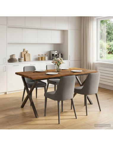 Tavolo da pranzo con bordo vivo 160 x 80 x 75 cm Naturale