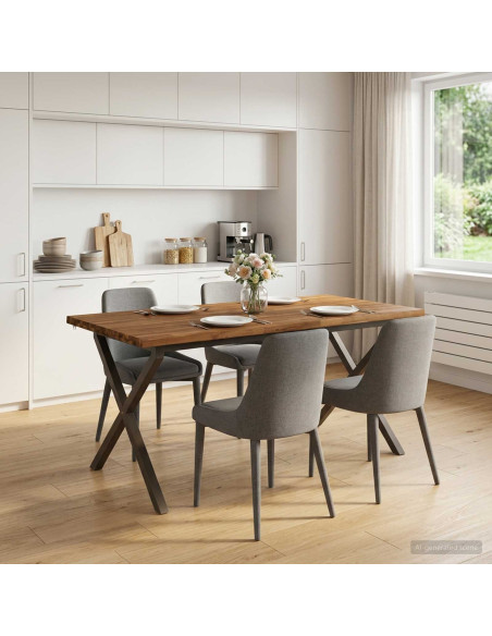 Tavolo da pranzo con bordo vivo 160 x 80 x 75 cm Naturale