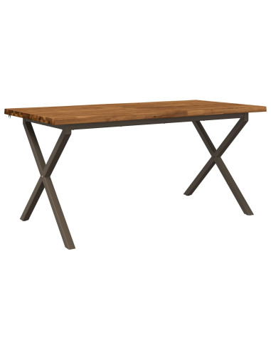 Tavolo da pranzo con bordo vivo 160 x 80 x 75 cm Naturale