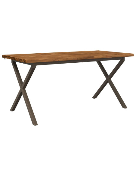 Tavolo da pranzo con bordo vivo 160 x 80 x 75 cm Naturale