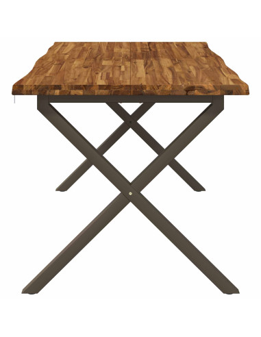 Tavolo da pranzo con bordo vivo 160 x 80 x 75 cm Naturale