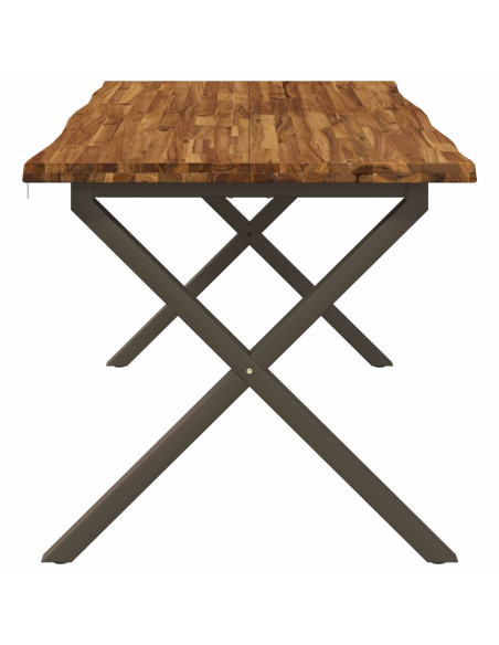 Tavolo da pranzo con bordo vivo 160 x 80 x 75 cm Naturale