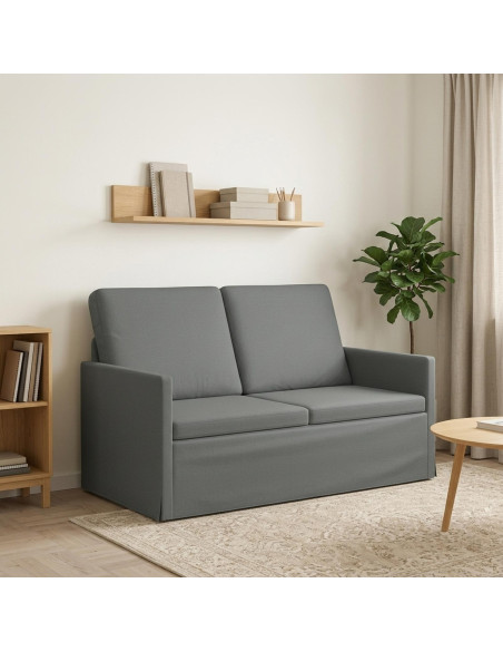 Divano a 2 posti Grigio Scuro 130 x 81 x 82 cm Tessuto
