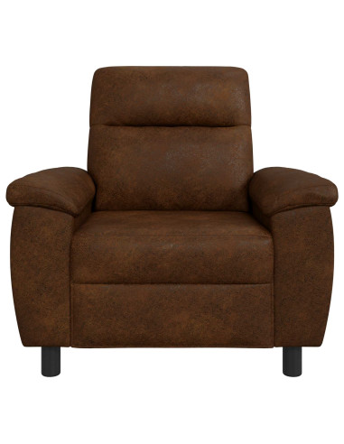 Divano Marrone 95 x 90 x 95 cm Pelle Scamosciata Sintetica