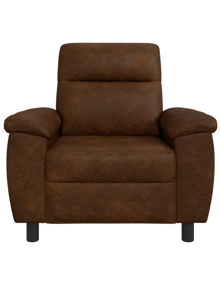 Divano Marrone 95 x 90 x 95 cm Pelle Scamosciata Sintetica