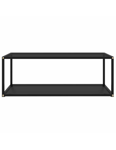 Tavolino da Salotto Nero 100x50x35 cm in Vetro Temperato