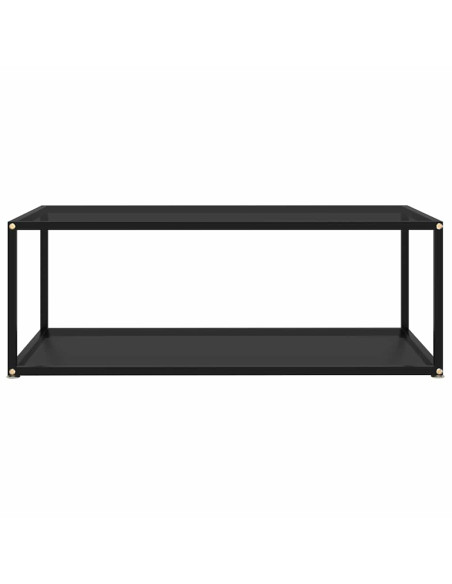 Tavolino da Salotto Nero 100x50x35 cm in Vetro Temperato