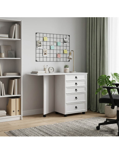 Mobiletto con cassetti e piano pieghevole CORONA Bianco