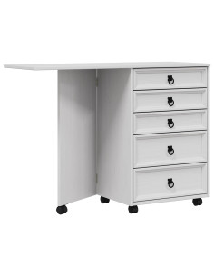 Mobiletto con cassetti e piano pieghevole CORONA Bianco 2