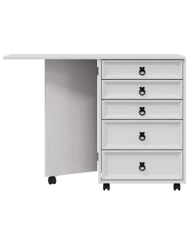 Mobiletto con cassetti e piano pieghevole CORONA Bianco