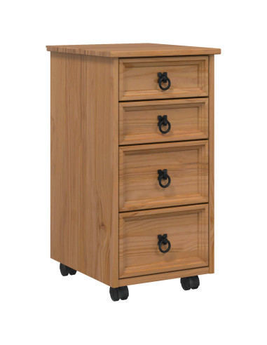 Armadietto Rotolante con Cassetti CORONA Marrone Miele