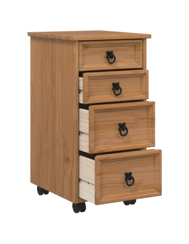 Armadietto Rotolante con Cassetti CORONA Marrone Miele