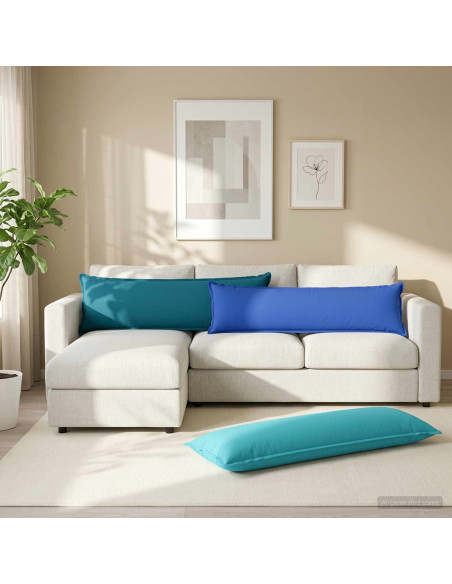 Cuscino con cuscino HOUTEN 2 pz Azzurro Poliestere