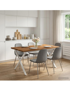 Tavolo da pranzo con bordo vivo 140 x 80 x 75 cm Naturale