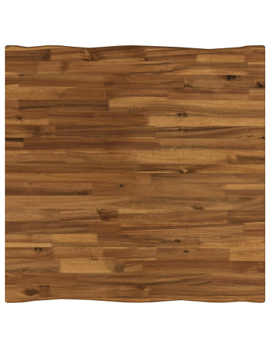 60 x 55 x 75 cm Legno di Acacia Massello Naturale e Nero