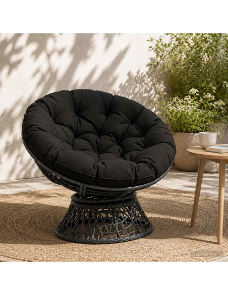 Cuscino per Sedia Appesa VIANEN 100% Poliestere Nero