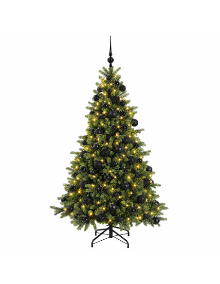 Albero di Natale artificiale con palline 180 cm 300 LED
