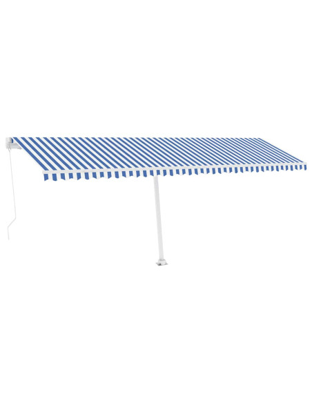 Tenda da Sole Autoportante Manuale 600x300 cm Blu Bianca