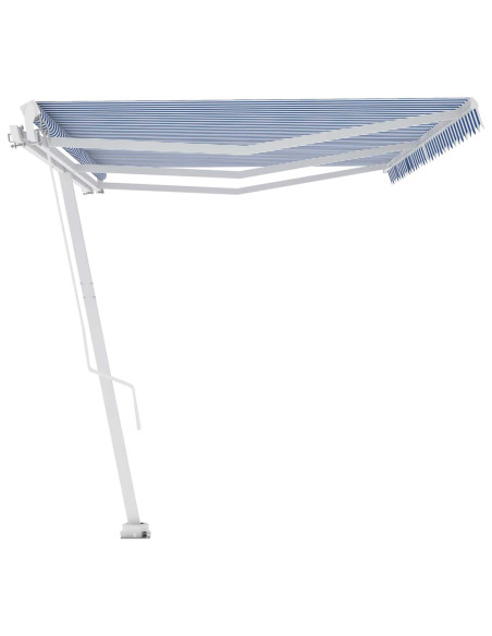 Tenda da Sole Autoportante Manuale 600x300 cm Blu Bianca