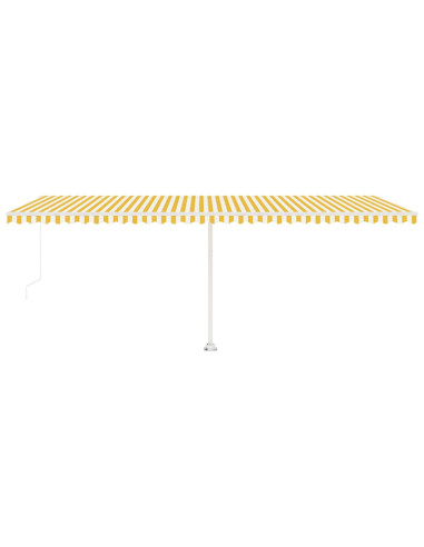 Tenda da Sole Autoportante Manuale 600x300 cm Gialla Bianca
