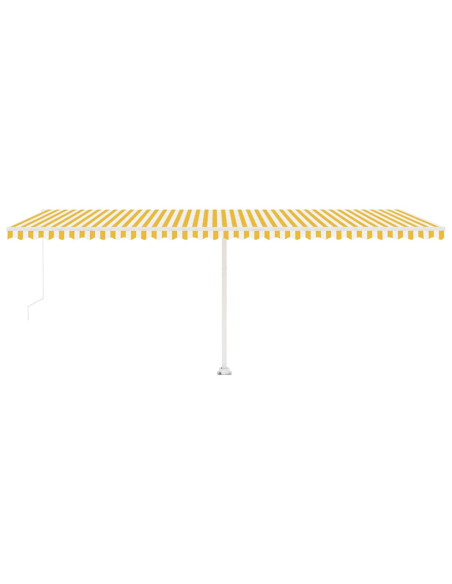 Tenda da Sole Autoportante Manuale 600x300 cm Gialla Bianca