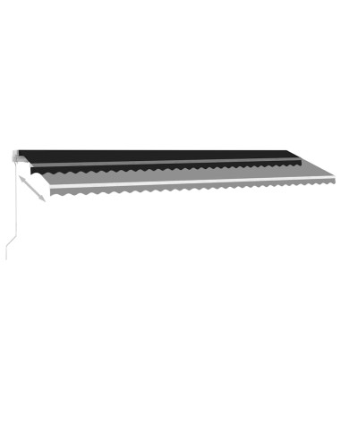 Tenda da Sole Retrattile Manuale con LED 600x300 cm Antracite
