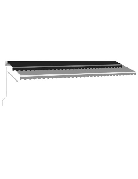 Tenda da Sole Retrattile Manuale con LED 600x300 cm Antracite