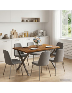 120 x 80 x 75 cm Legno di Acacia Massello Naturale e Caffè