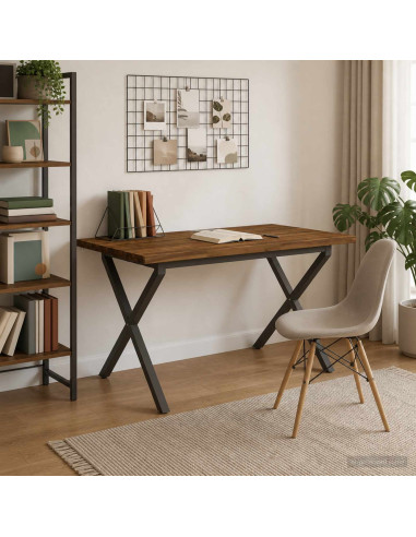 120 x 80 x 75 cm Legno di Acacia Massello Naturale e Caffè