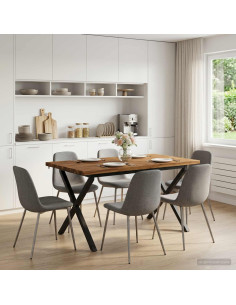 120 x 80 x 75 cm Legno di Acacia Massello Naturale e Nero