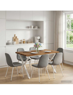 90 x 55 x 75 cm Legno di Acacia Massello Naturale e Bianco