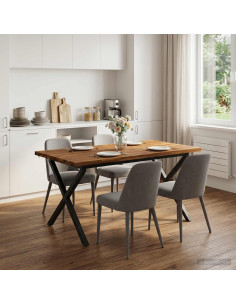 Tavolo da pranzo con bordo vivo 140 x 70 x 75 cm Naturale